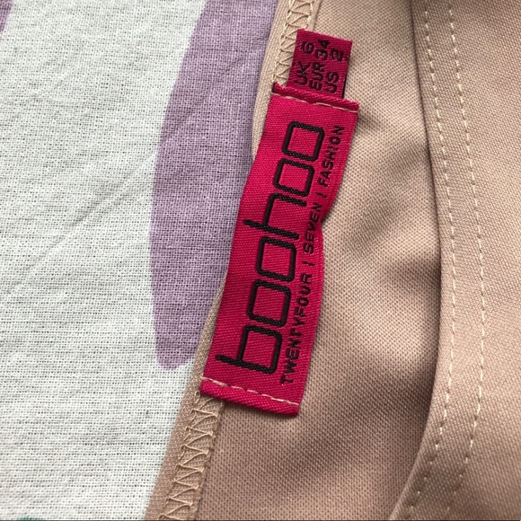 Boohoo Sally Contrast Skater Dress Tan - Picture 5 of 7